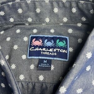 Charleston Threads Men’s Medium Chambray Button Down Long Sleeve Shirt Nautical
